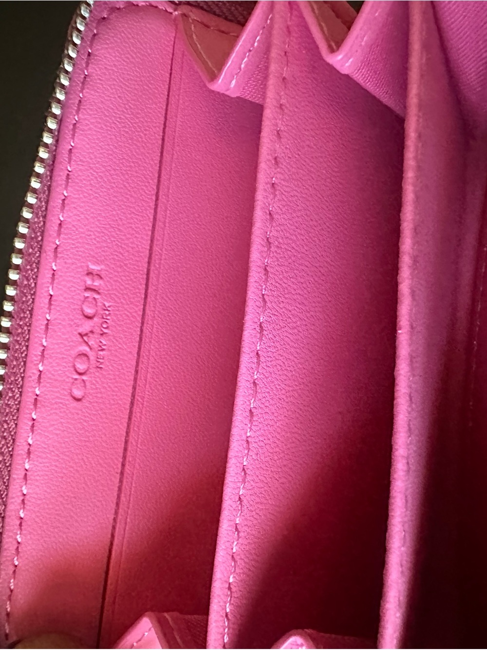 Coach Pink Leather Zip Card Wallet - Picture 2 of 12